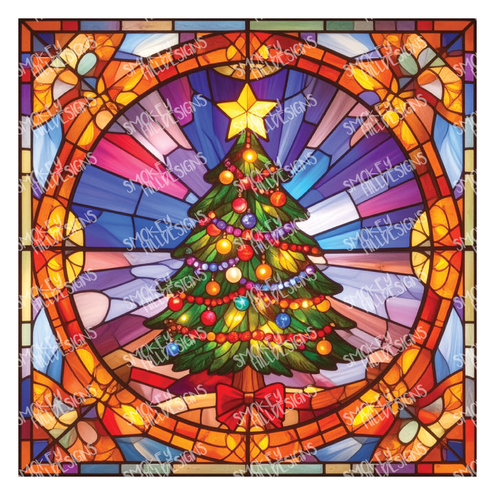 PatternPly® Full Coverage Stained Glass Christmas Trees