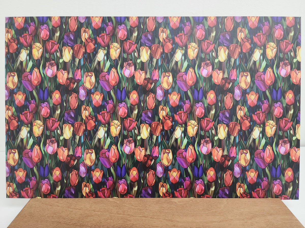 PatternPly® Full Coverage Stained Glass Colorful Tulips Large product photo 3