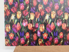 PatternPly® Full Coverage Stained Glass Colorful Tulips Large sheet showing the pattern