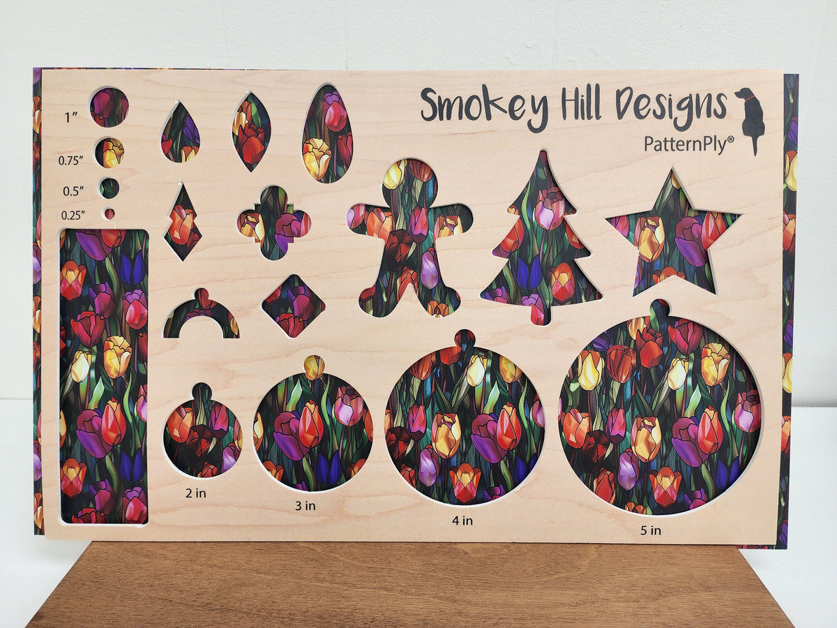 PatternPly® Full Coverage Stained Glass Colorful Tulips Large product photo 2