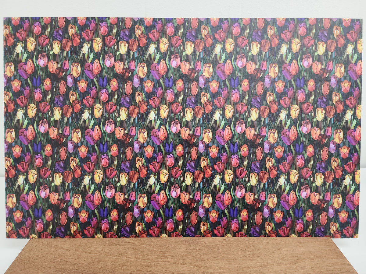 PatternPly® Full Coverage Stained Glass Colorful Tulips product photo 3