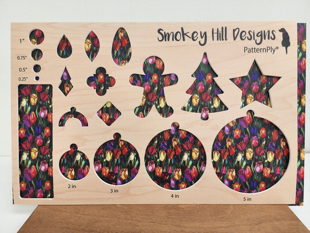 PatternPly® Full Coverage Stained Glass Colorful Tulips product photo 2