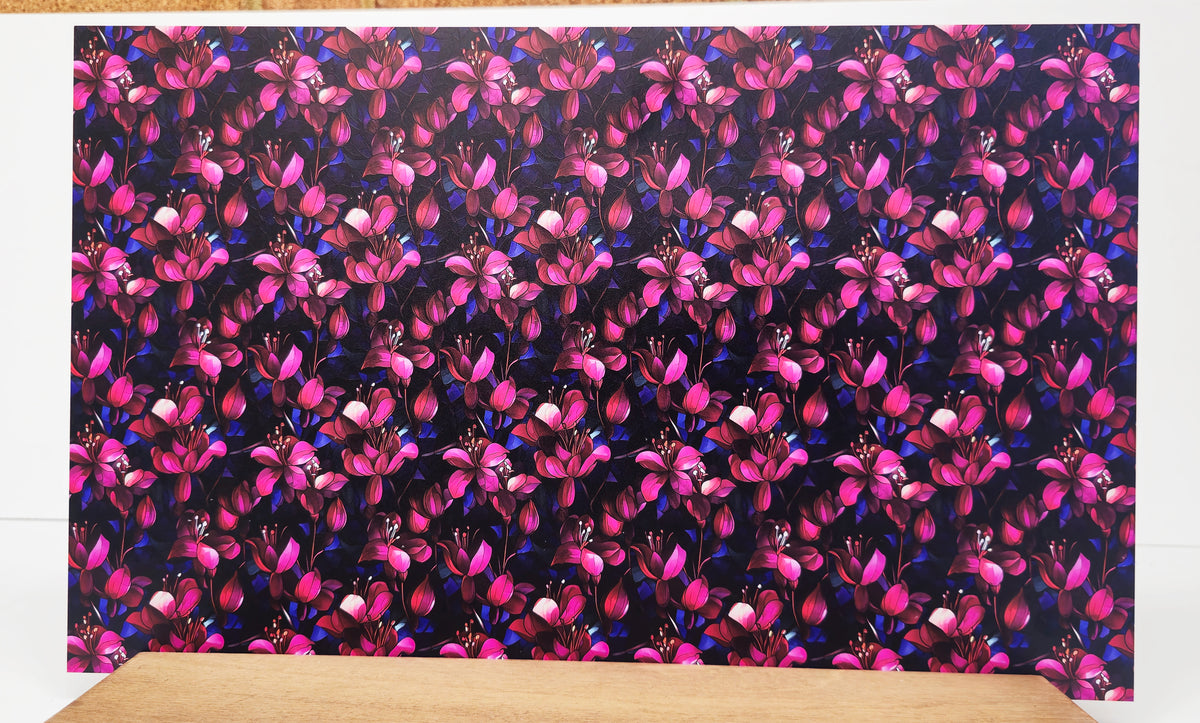 PatternPly® Full Coverage Stained Glass Fuchsia Flowers product photo 2
