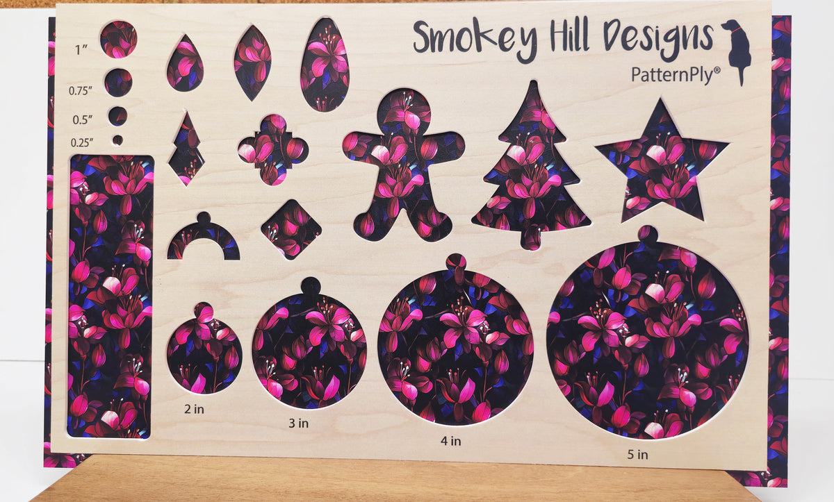 PatternPly® Full Coverage Stained Glass Fuchsia Flowers product photo 3