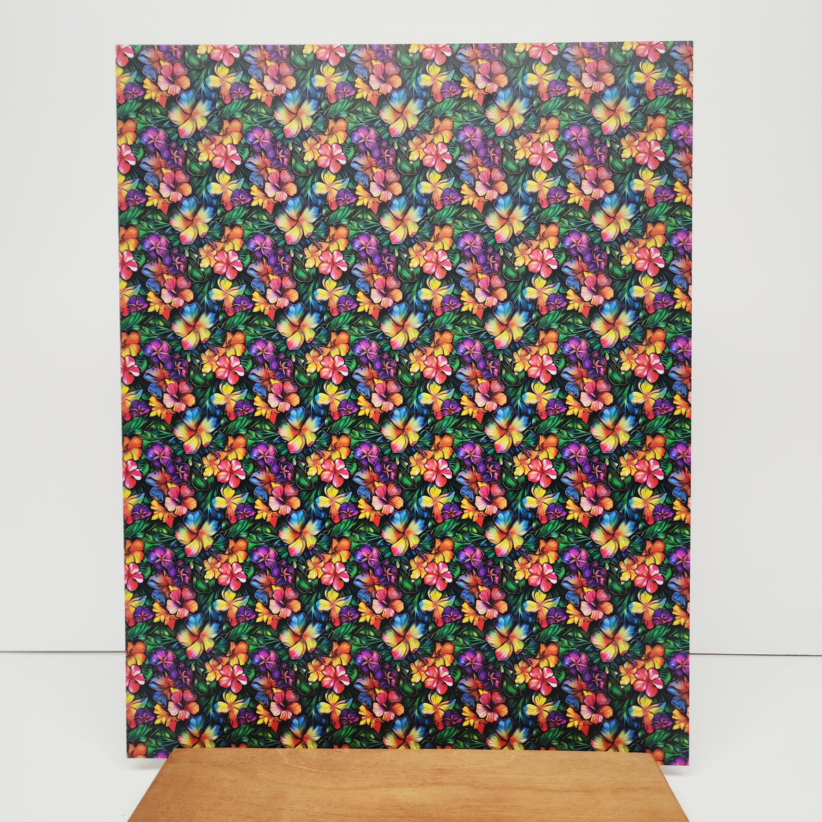 PatternPly® 19x24" Stained Glass Hawaiian Floral Original Scale sheet showing the pattern
