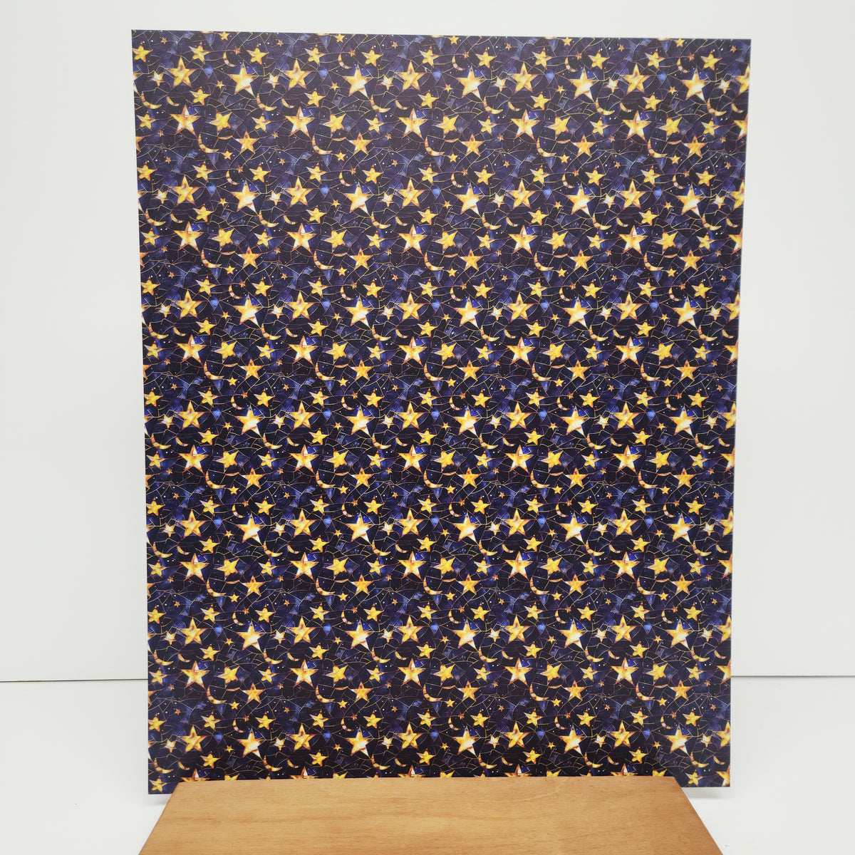 PatternPly® 19x24" Stained Glass Moon and Stars Original Scale sheet showing the pattern