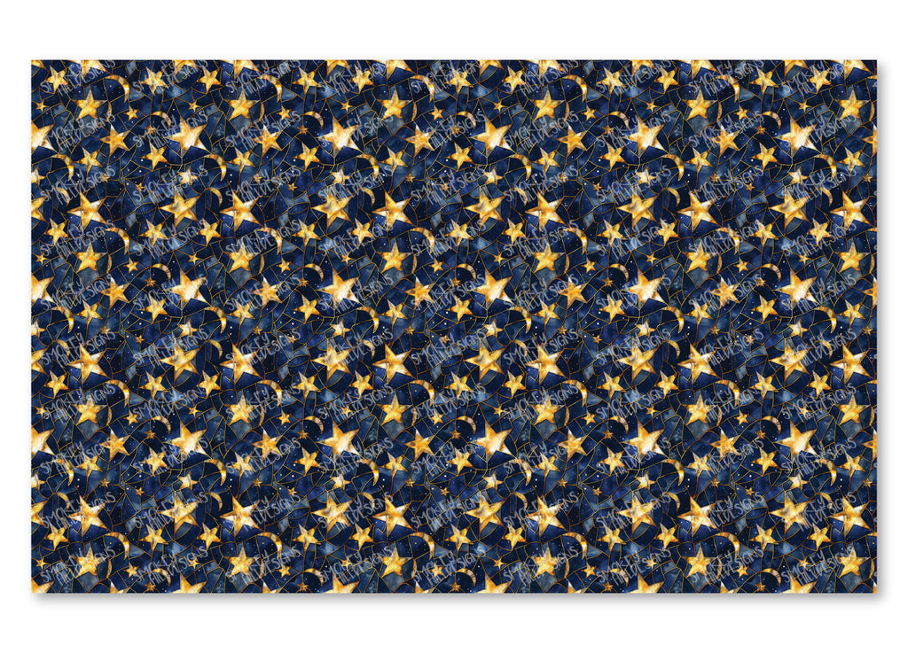 PatternPly® Full Coverage Stained Glass Moon and Stars VERTICAL product photo 2