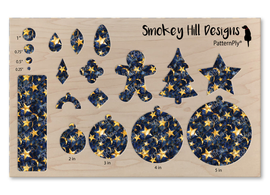 PatternPly® Full Coverage Stained Glass Moon and Stars VERTICAL