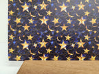 PatternPly® Full Coverage Stained Glass Moon and Stars sheet showing the pattern