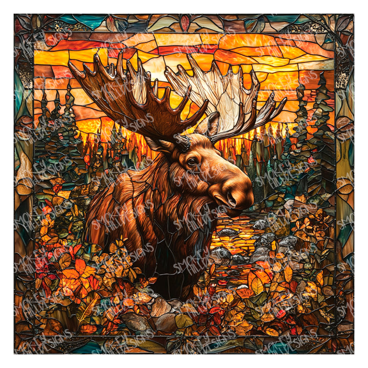 PatternPly® Full Coverage Stained Glass Moose