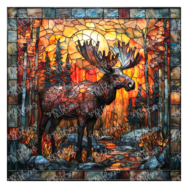 PatternPly® Full Coverage Stained Glass Moose