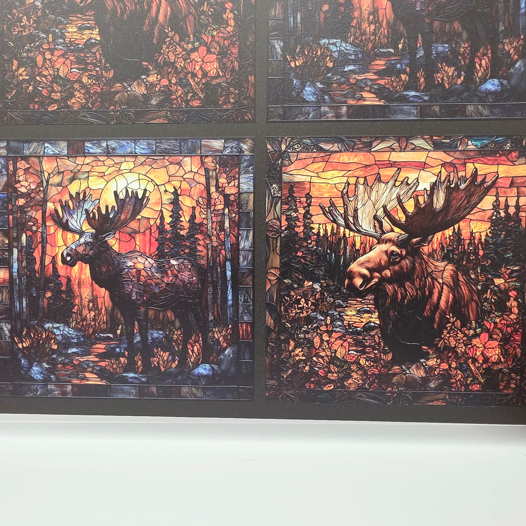 PatternPly® Full Coverage Stained Glass Moose LARGE