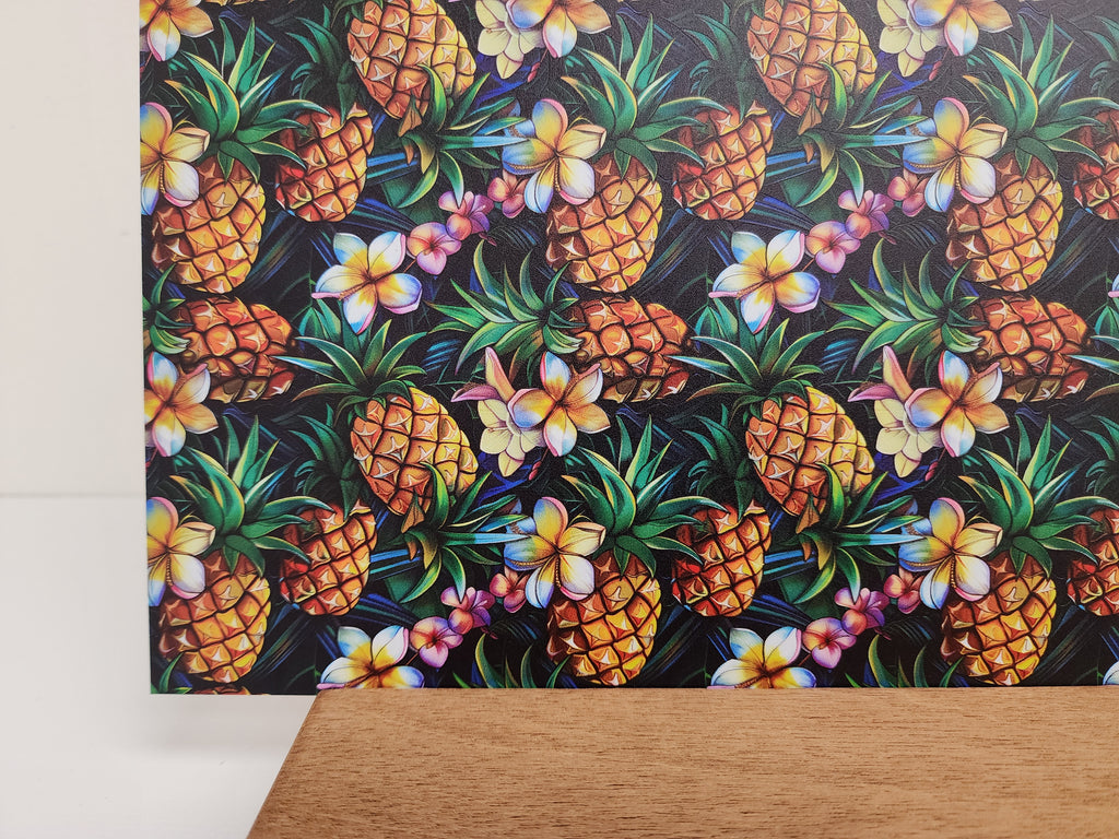 PatternPly® Full Coverage Stained Glass Pineapples sheet showing the pattern