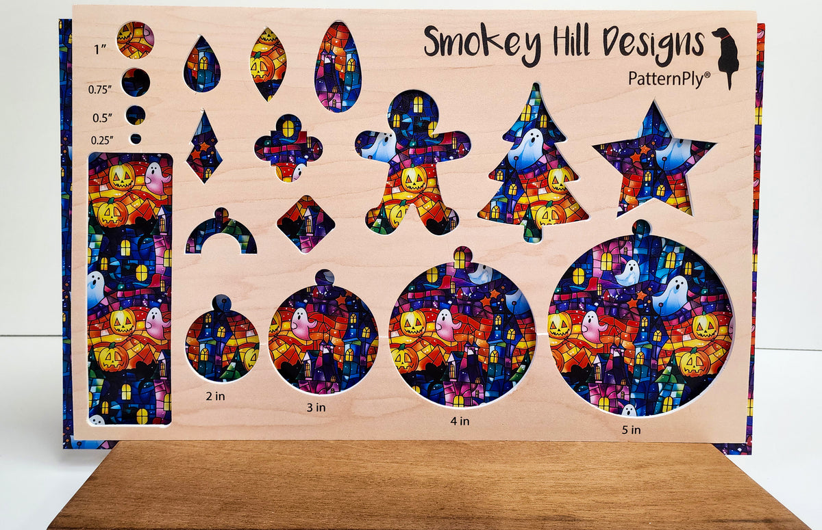 PatternPly® Full Coverage Stained Glass Rainbow Gradient Haunted House product photo 2