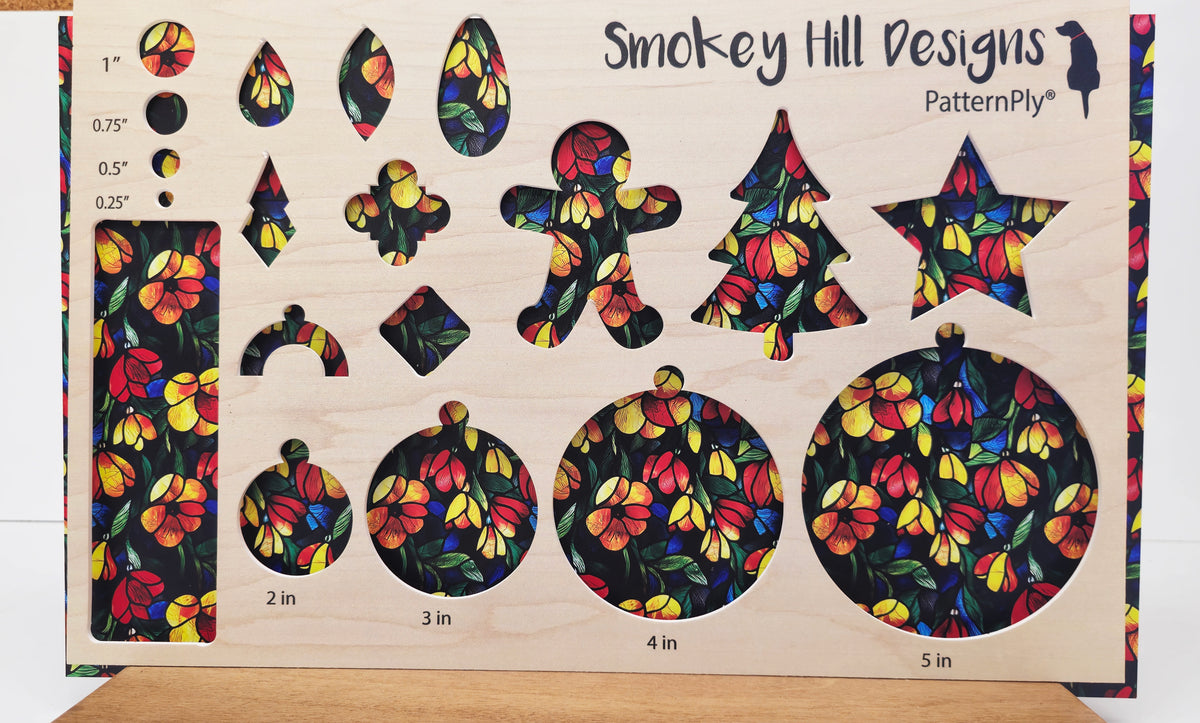 PatternPly® Full Coverage Stained Glass Red and Yellow Floral product photo 3