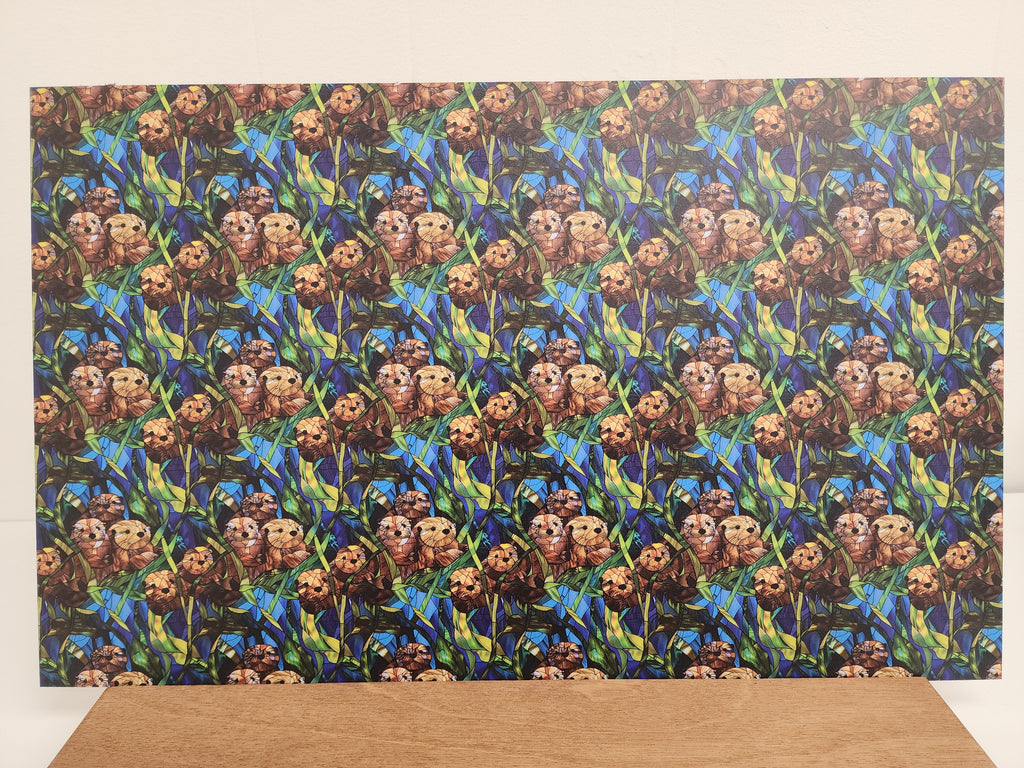 PatternPly® Full Coverage Stained Glass Sea Otters Large product photo 3