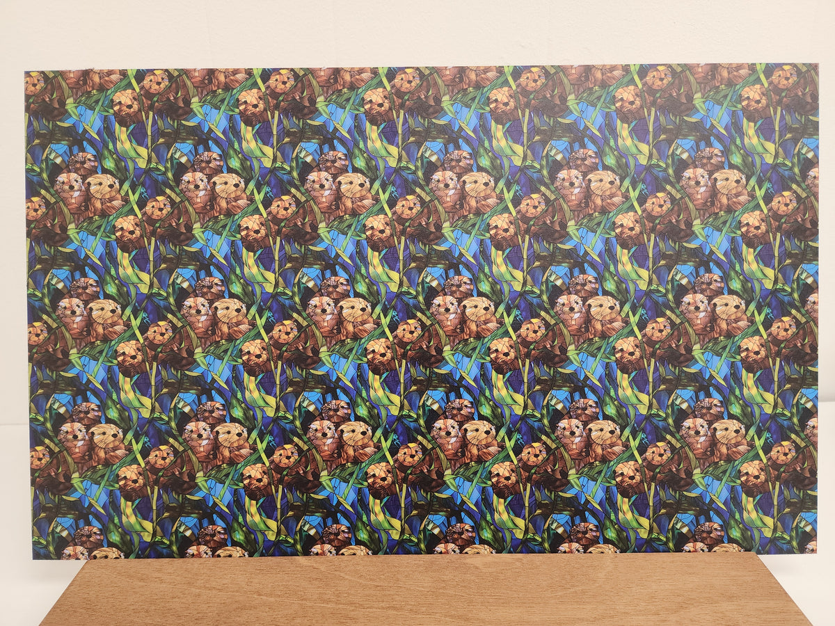 PatternPly® Full Coverage Stained Glass Sea Otters Large product photo 3