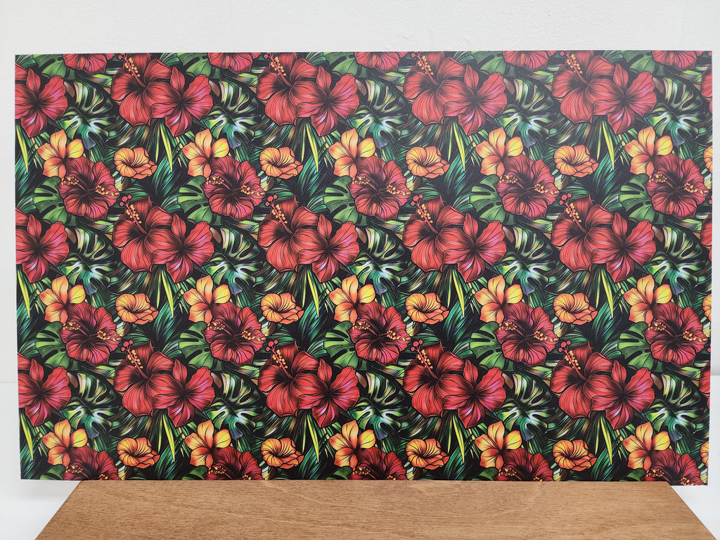 PatternPly® Full Coverage Stained Glass Tropical Red Hibiscus product photo 3
