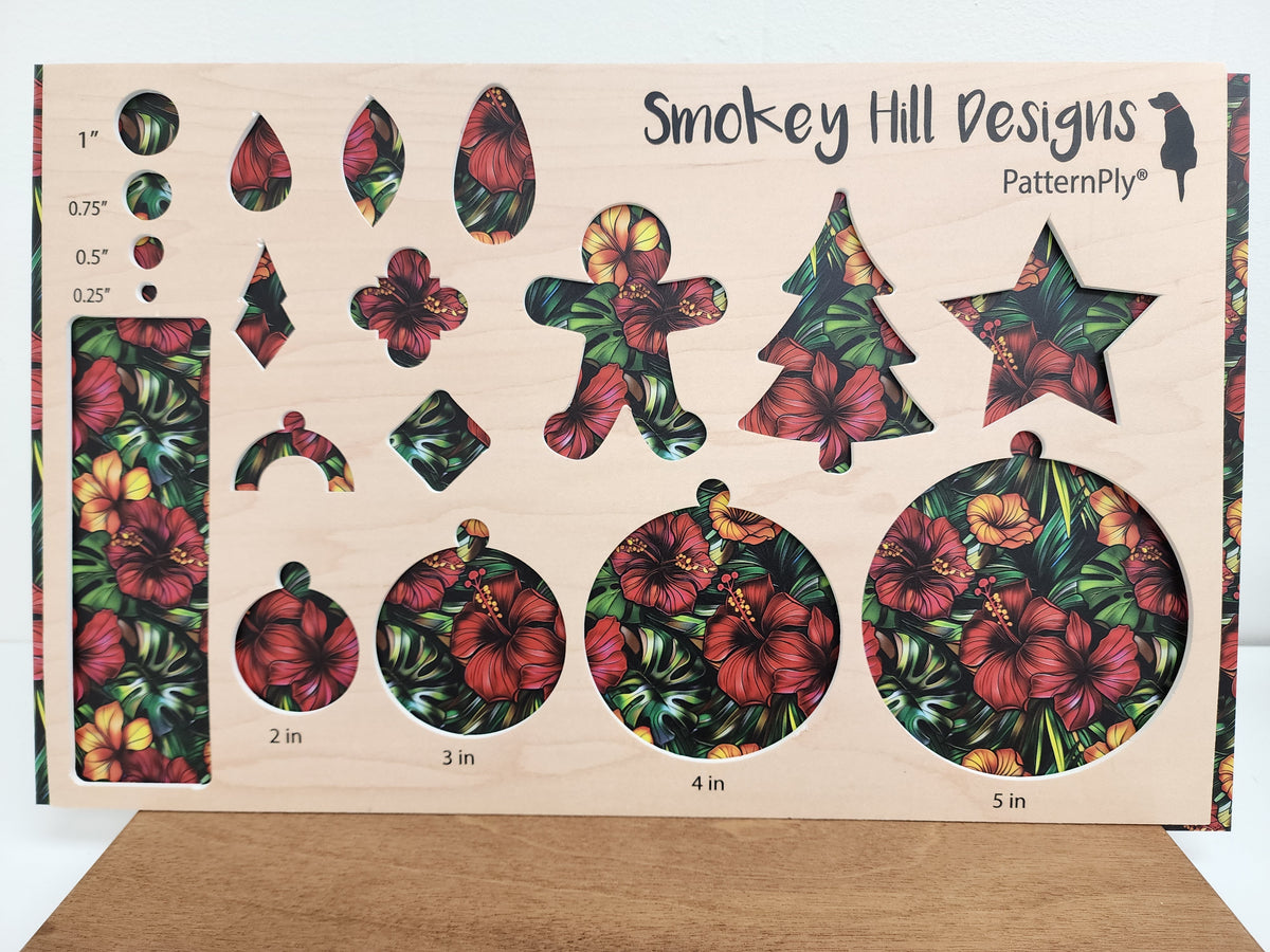 PatternPly® Full Coverage Stained Glass Tropical Red Hibiscus product photo 2