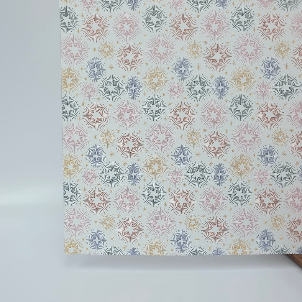 PatternPly® Full Coverage Starburst Doodles on White sheet showing the pattern