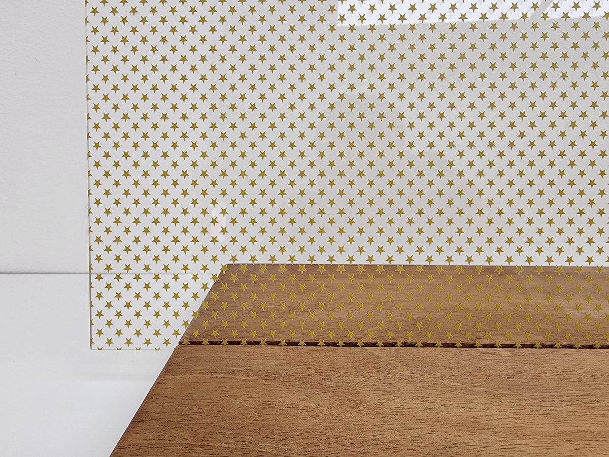 PatternPly® Scattered School Stars GOLD sheet showing the pattern