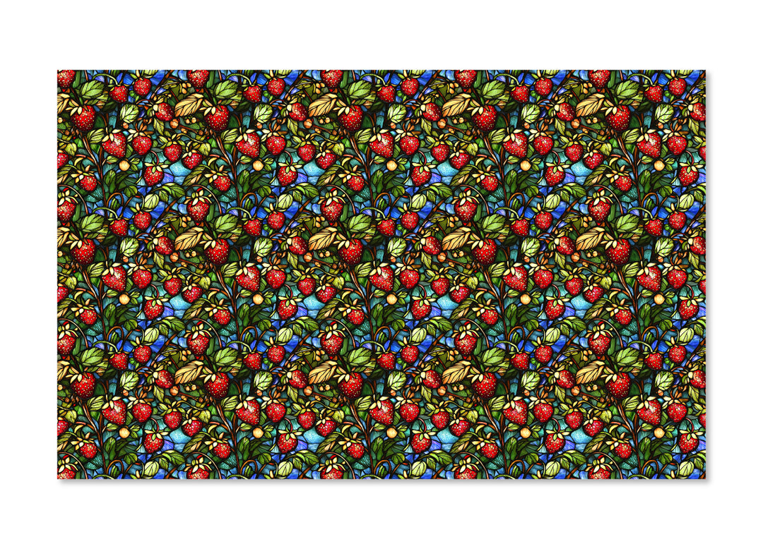 PatternPly® Full Coverage Strawberry Plant Stained Glass