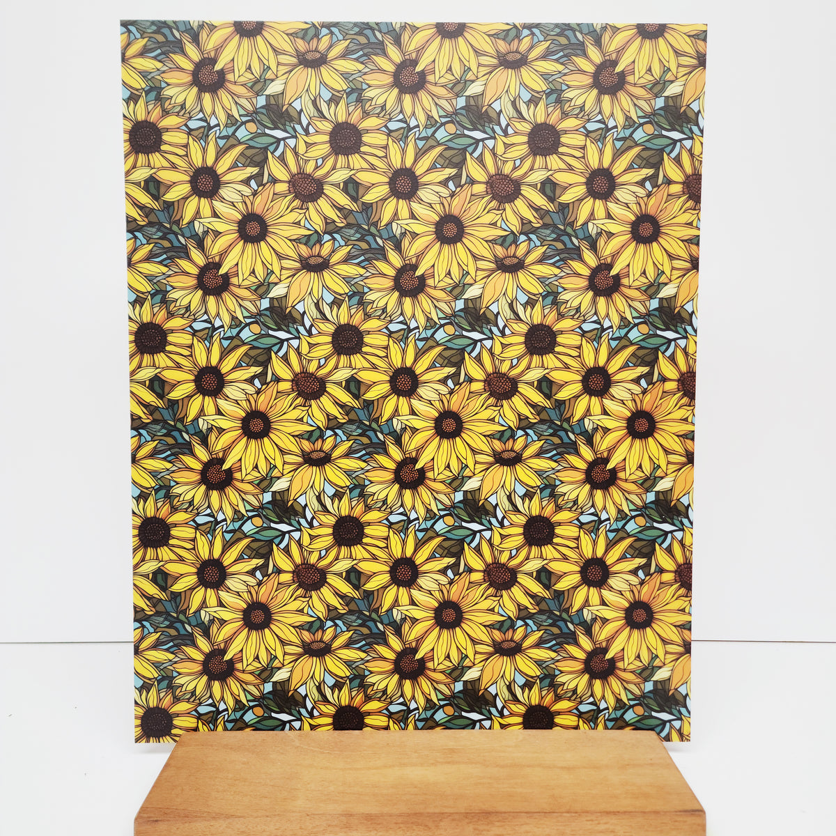 PatternPly® 19x24" Sunflowers with Sky XL Scale sheet showing the pattern