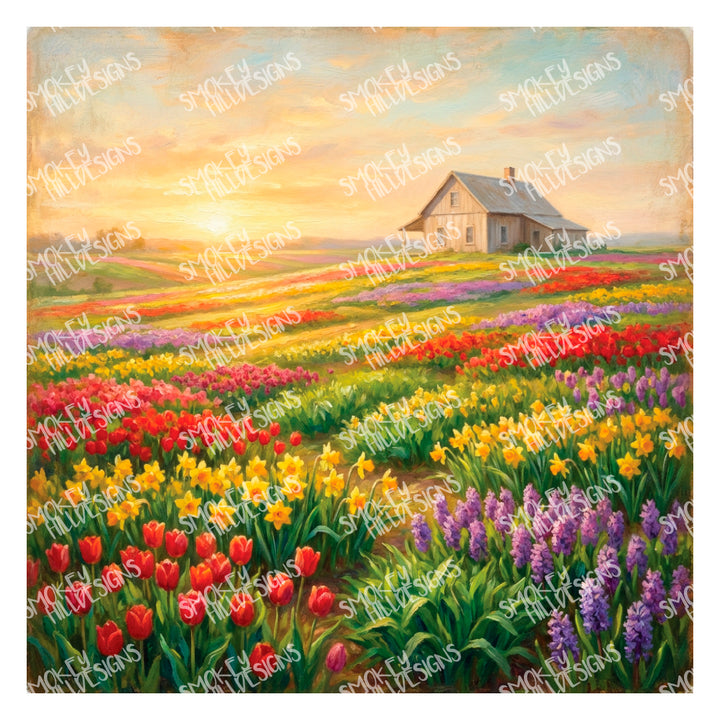 PatternPly® Transparent Sunrise Flower Fields