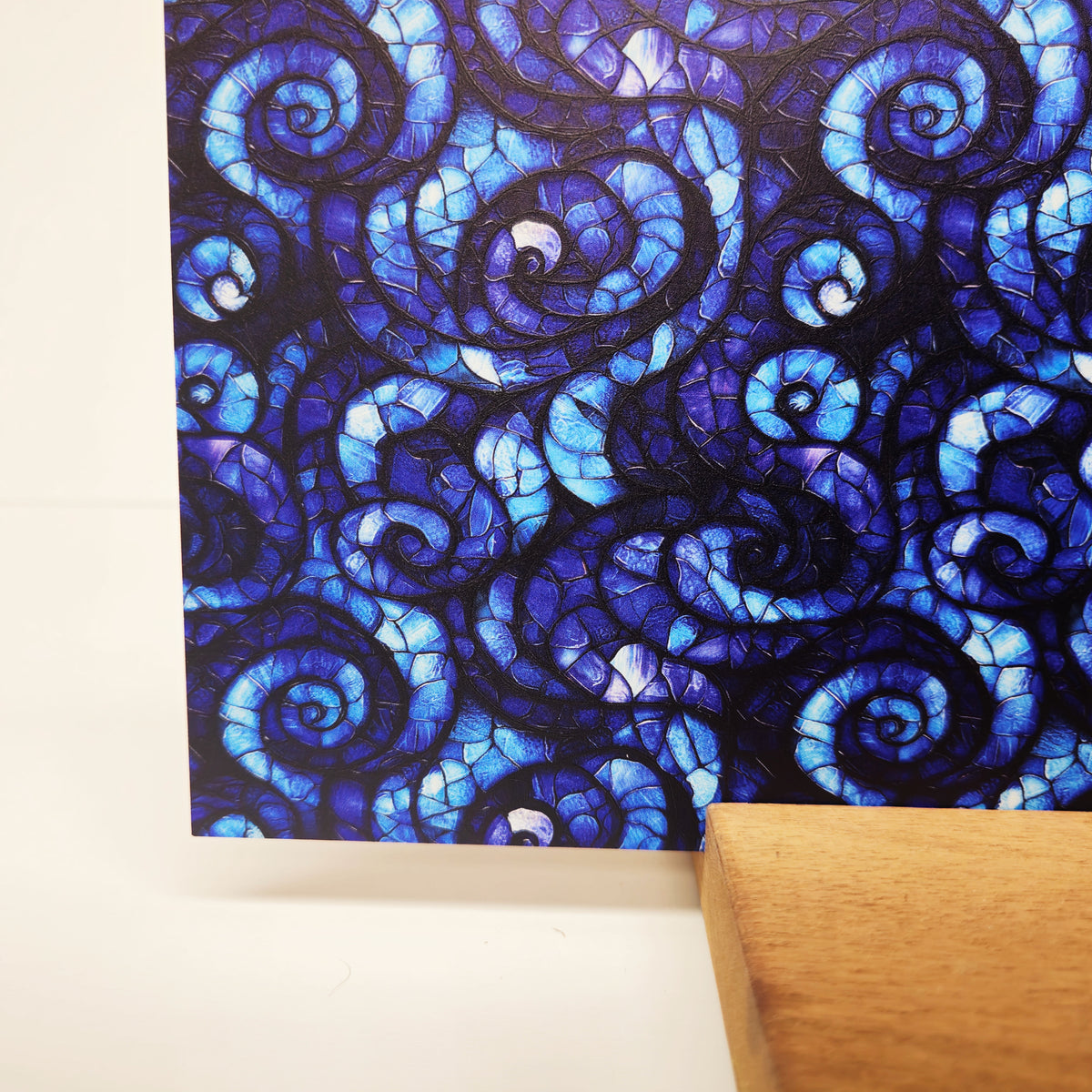 PatternPly® Full Coverage Swirling Stained Glass Waves sheet showing the pattern