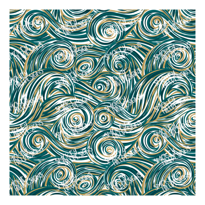 PatternPly® Transparent Teal and Bronze Swirls