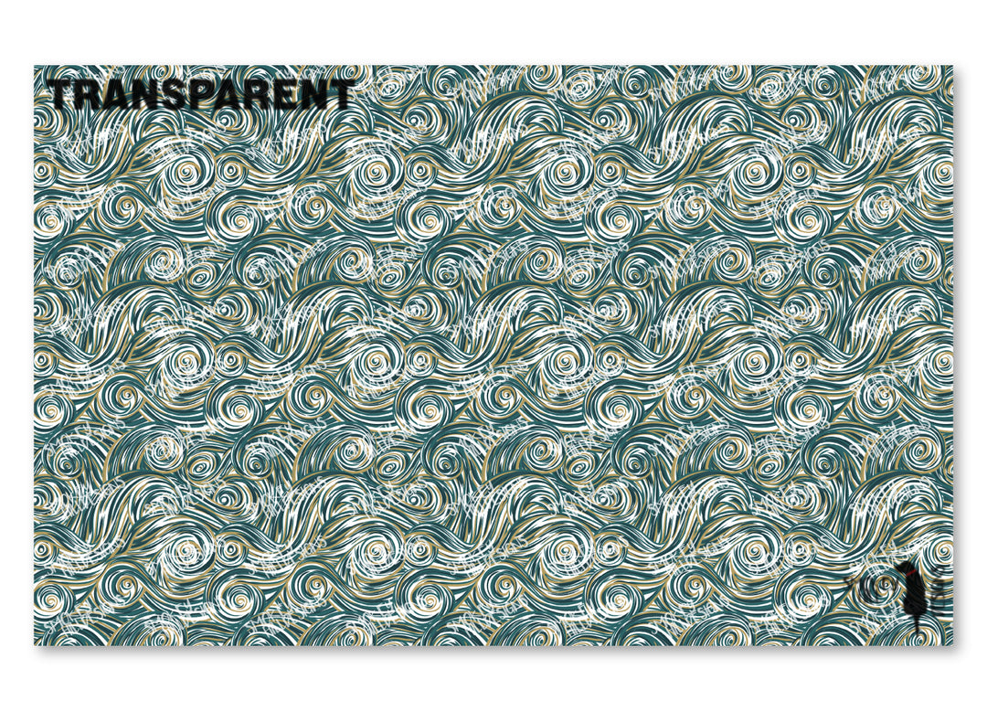 PatternPly® Transparent Teal and Bronze Swirls