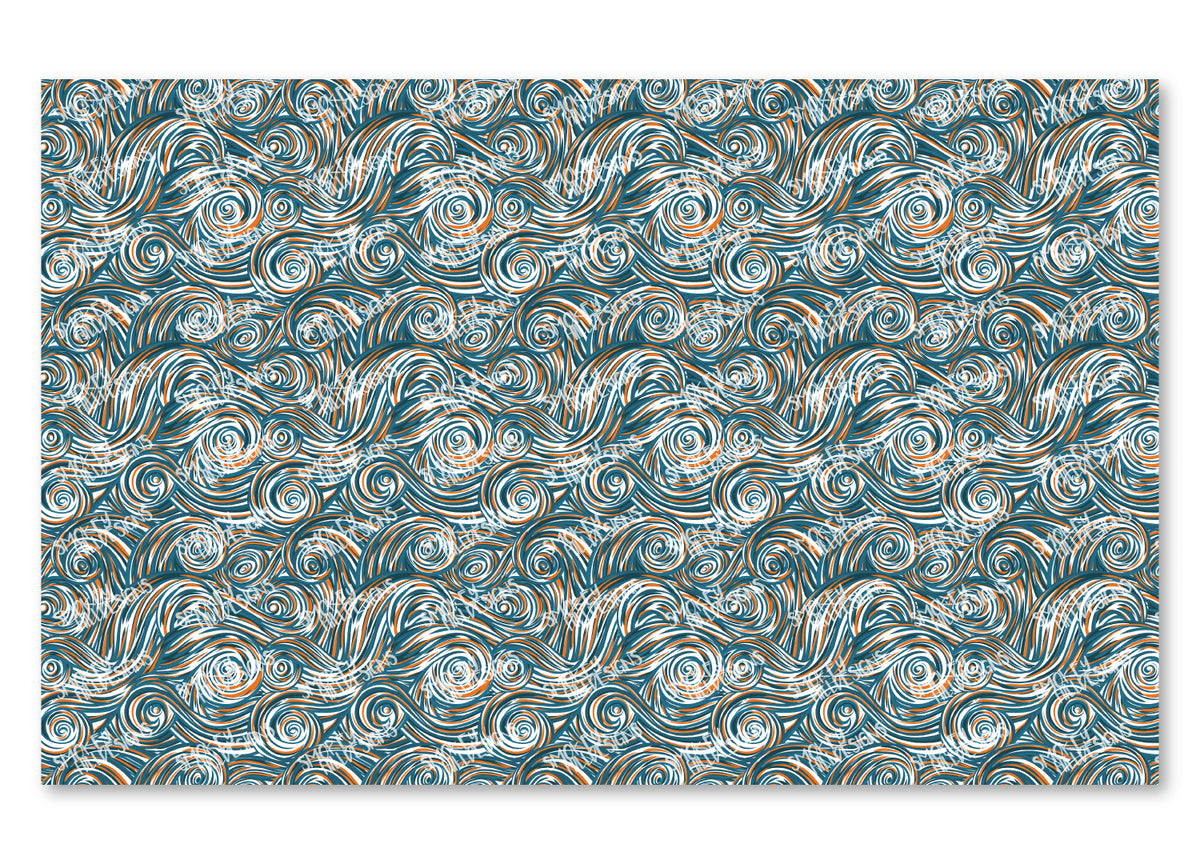 PatternPly® Scattered Teal and Orange Swirls product photo 2