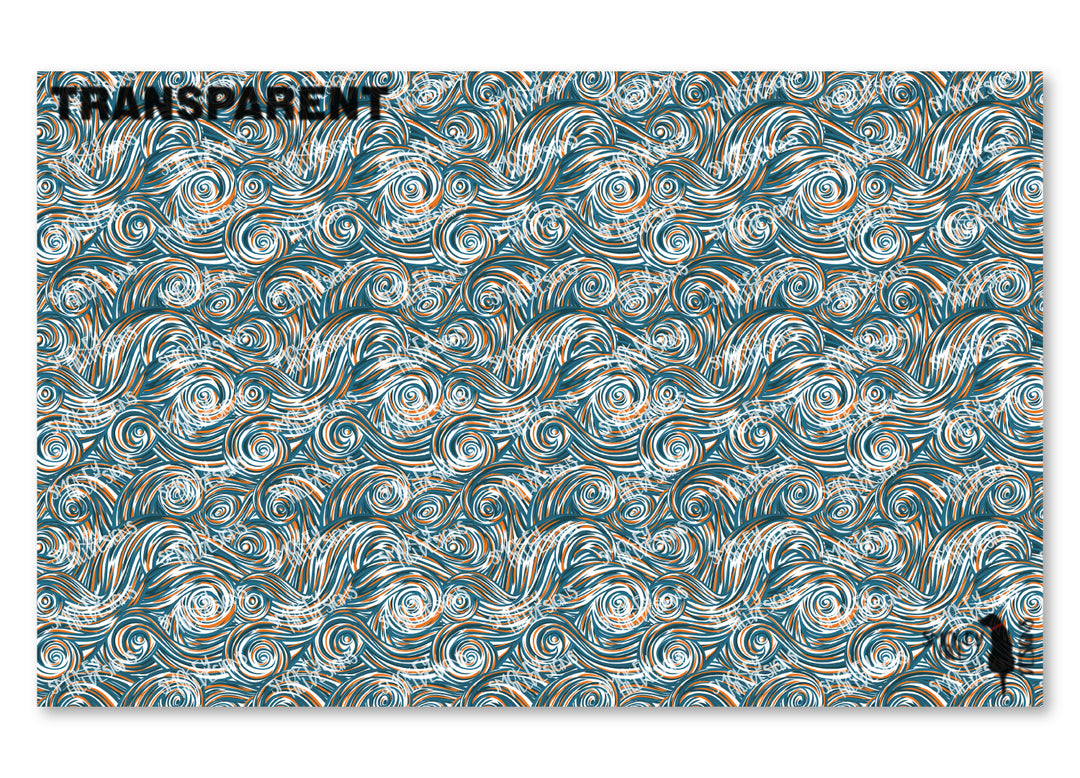 PatternPly® Transparent Teal and Orange Swirls