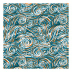 PatternPly® Transparent Teal and Orange Swirls sheet showing the pattern