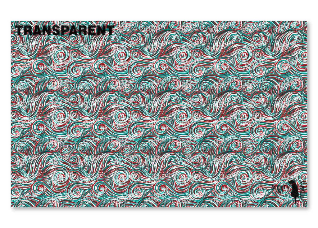 PatternPly® Transparent Teal and Red Swirls product photo 2