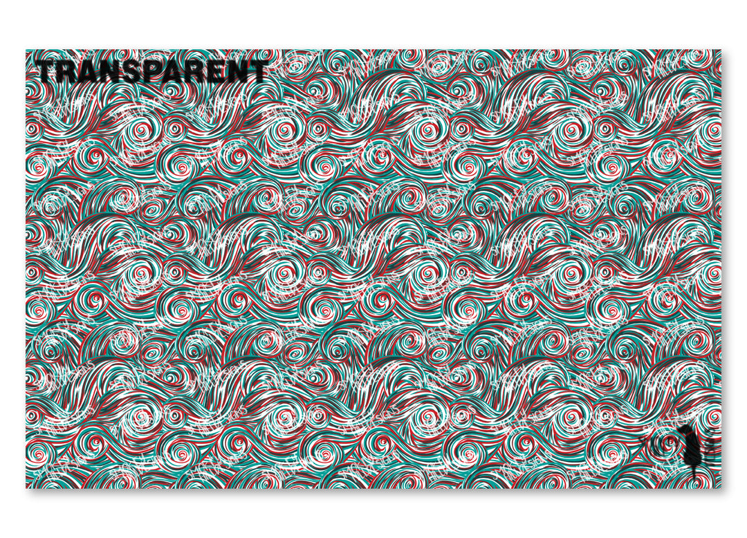 PatternPly® Transparent Teal and Red Swirls
