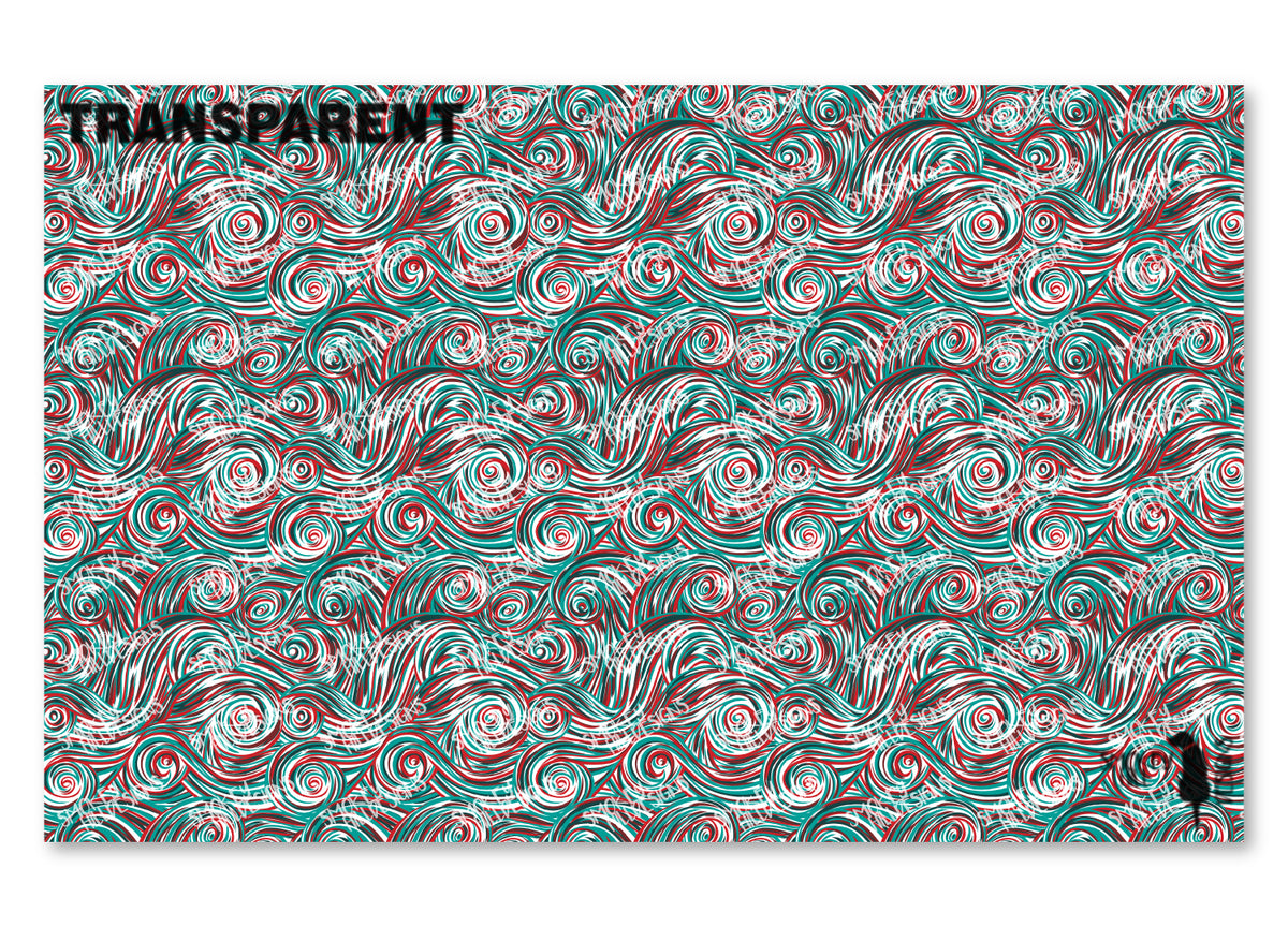 PatternPly® Transparent Teal and Red Swirls product photo 2