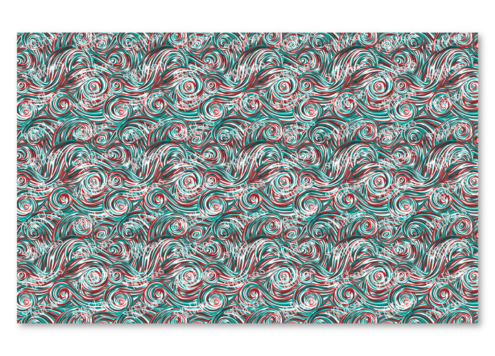 PatternPly® Scattered Teal and Red Swirls