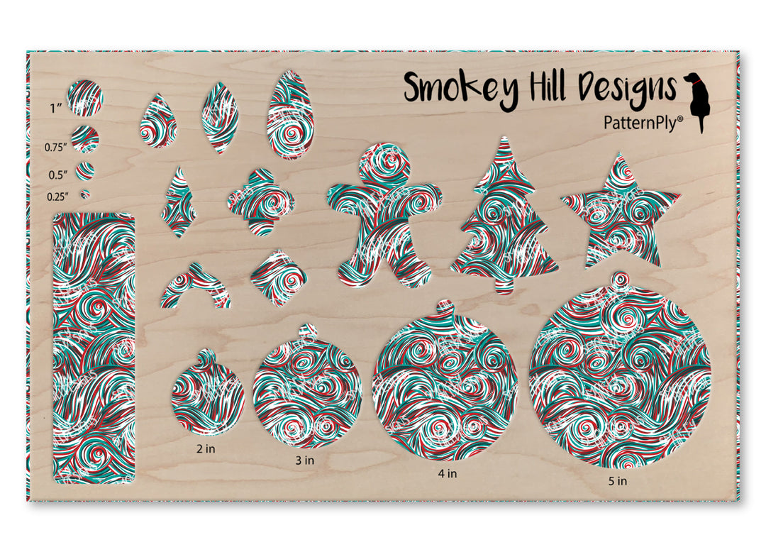 PatternPly® Transparent Teal and Red Swirls