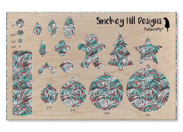 PatternPly® Transparent Teal and Red Swirls