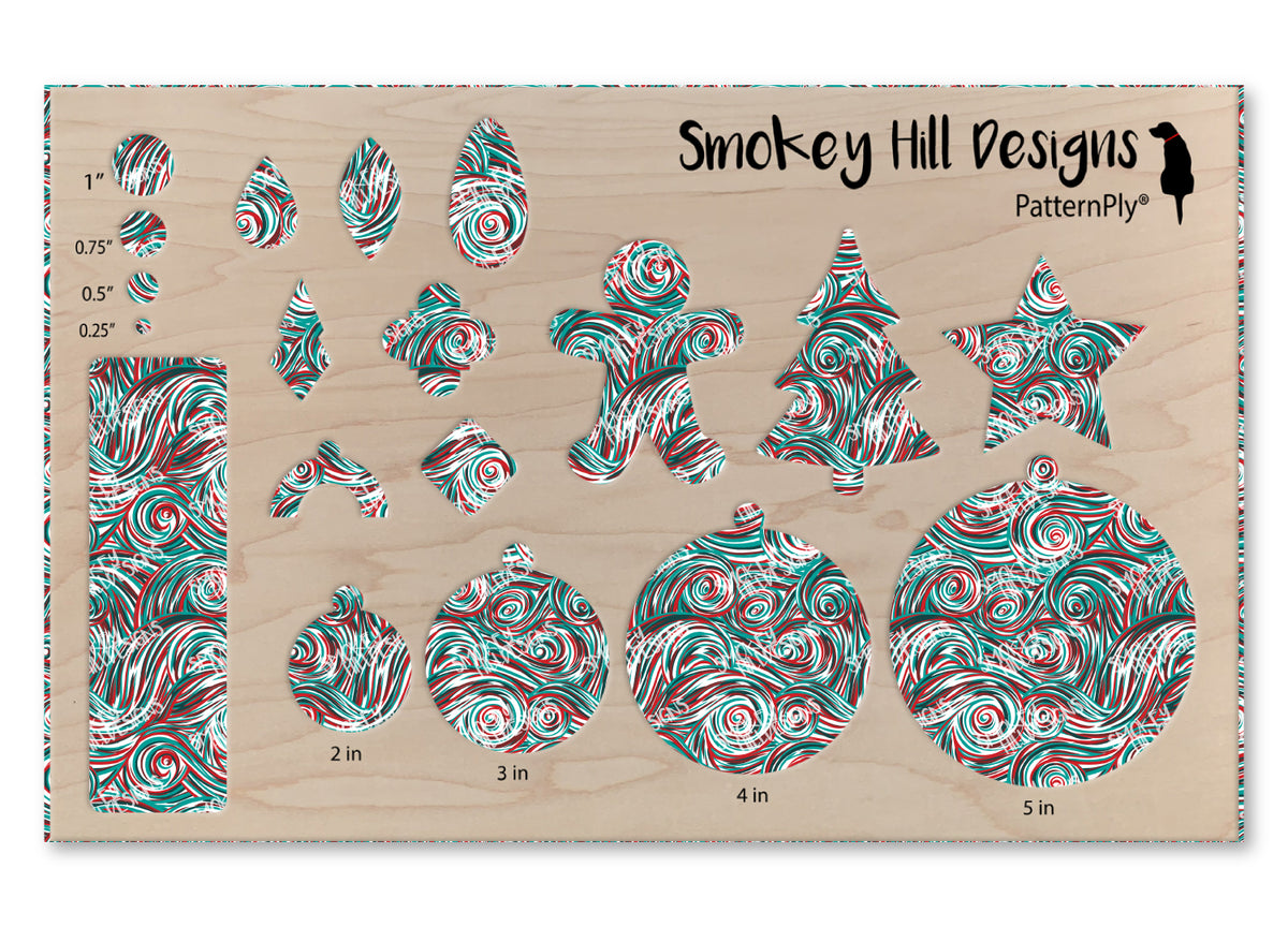 PatternPly® Scattered Teal and Red Swirls product photo 3