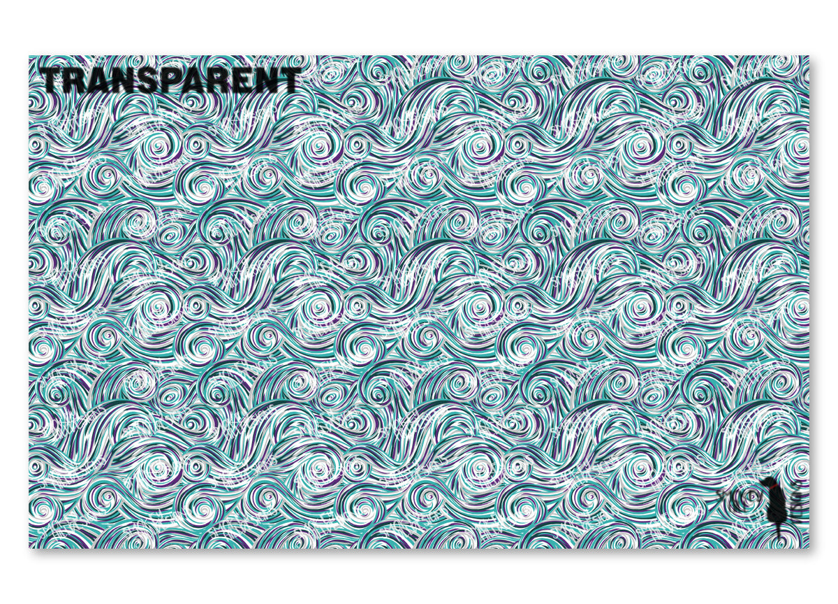 PatternPly® Transparent Teal, Purple, and Silver Swirls product photo 2