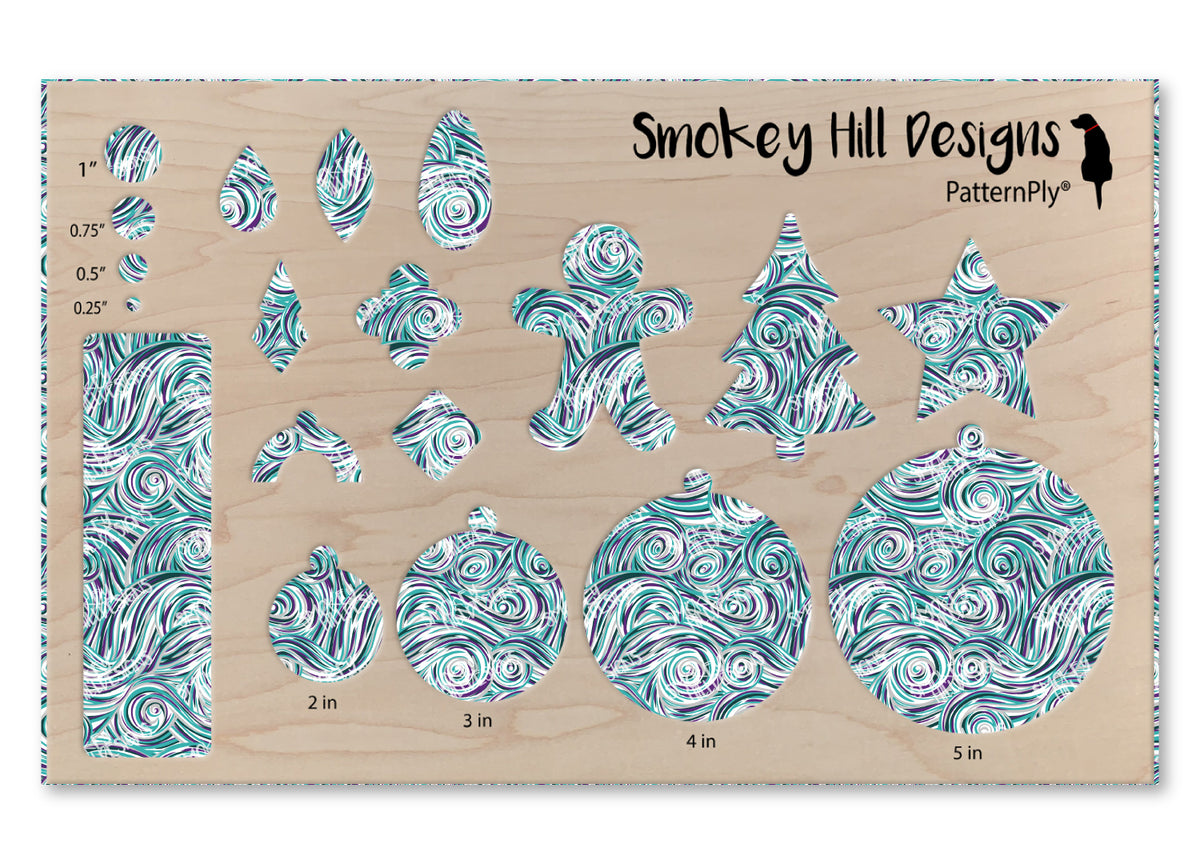 PatternPly® Scattered Teal, Purple, and Silver Swirls product photo 3