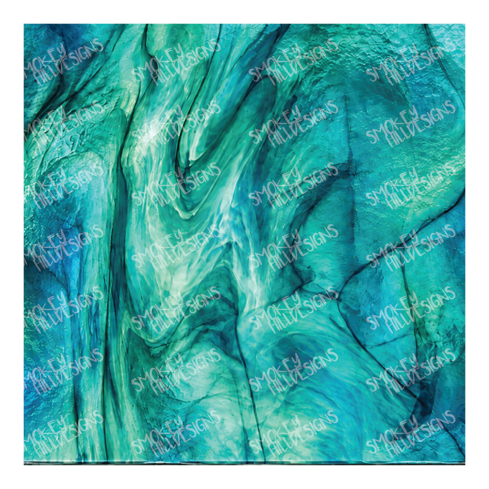 PatternPly® Full Coverage Realistic Teal Stained Glass