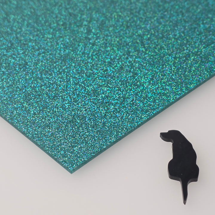 1/8" Teal Glitter Acrylic Sheet