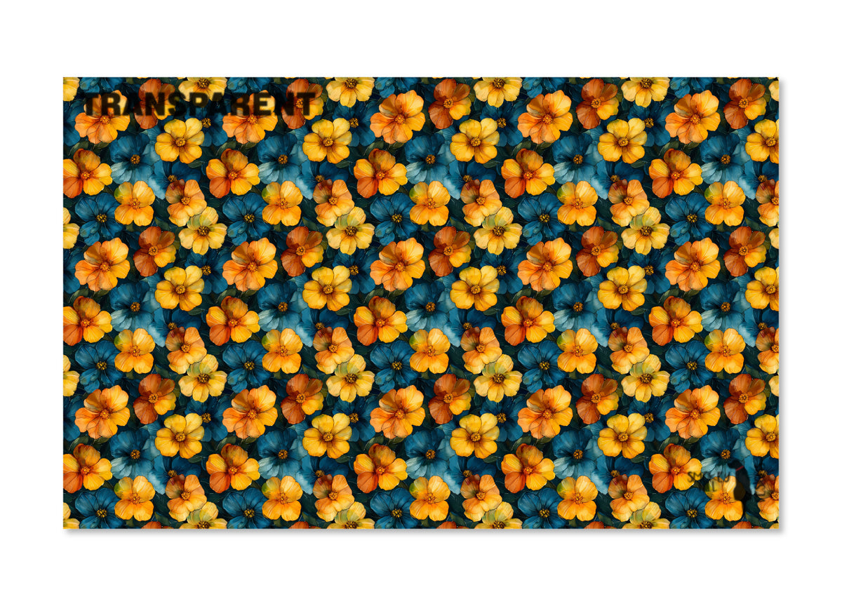 PatternPly® Transparent Teal and Yellow Floral product photo 2