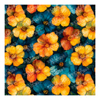 PatternPly® Full Coverage Teal and Yellow Floral sheet showing the pattern