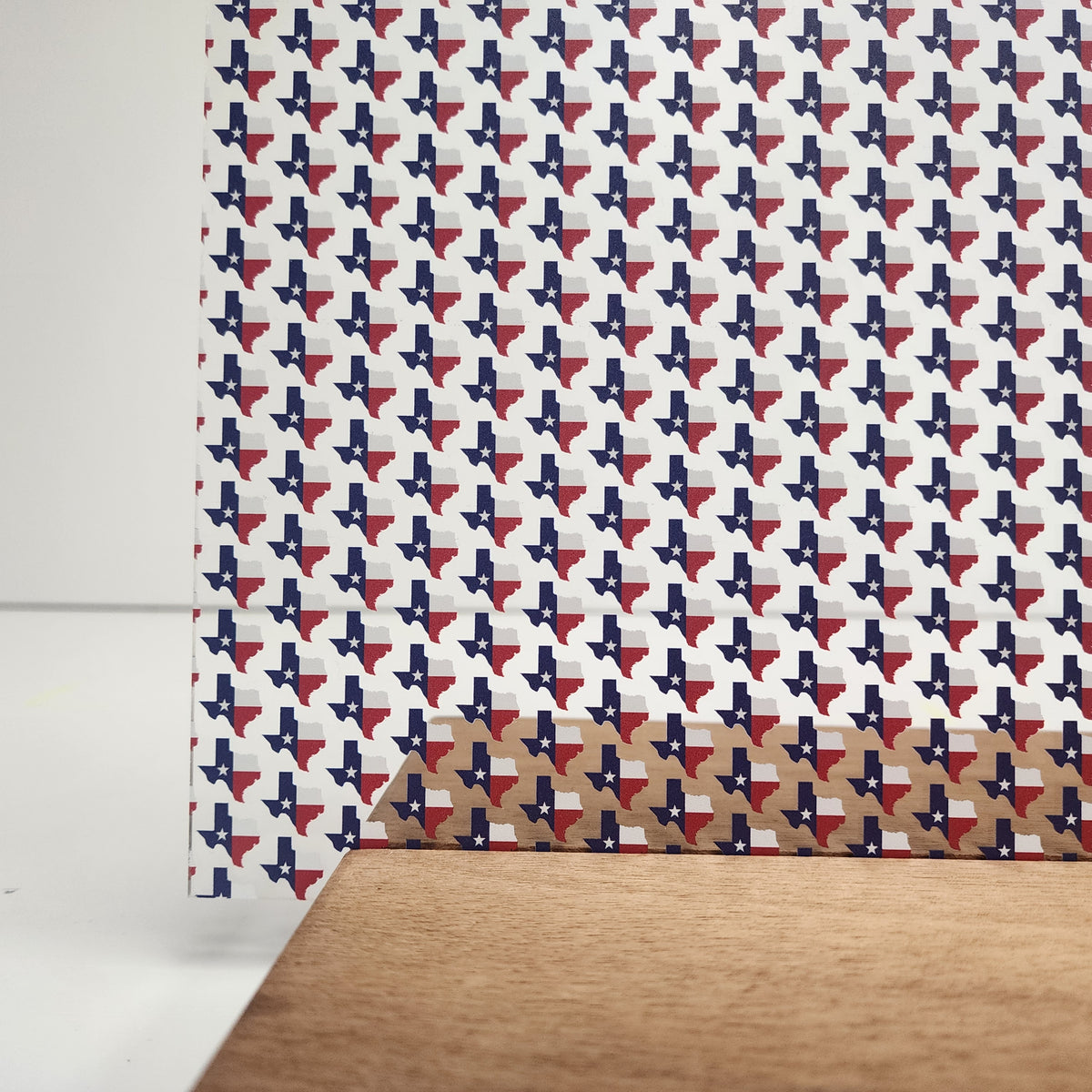 PatternPly® Scattered Texas Flag State Outlines sheet showing the pattern