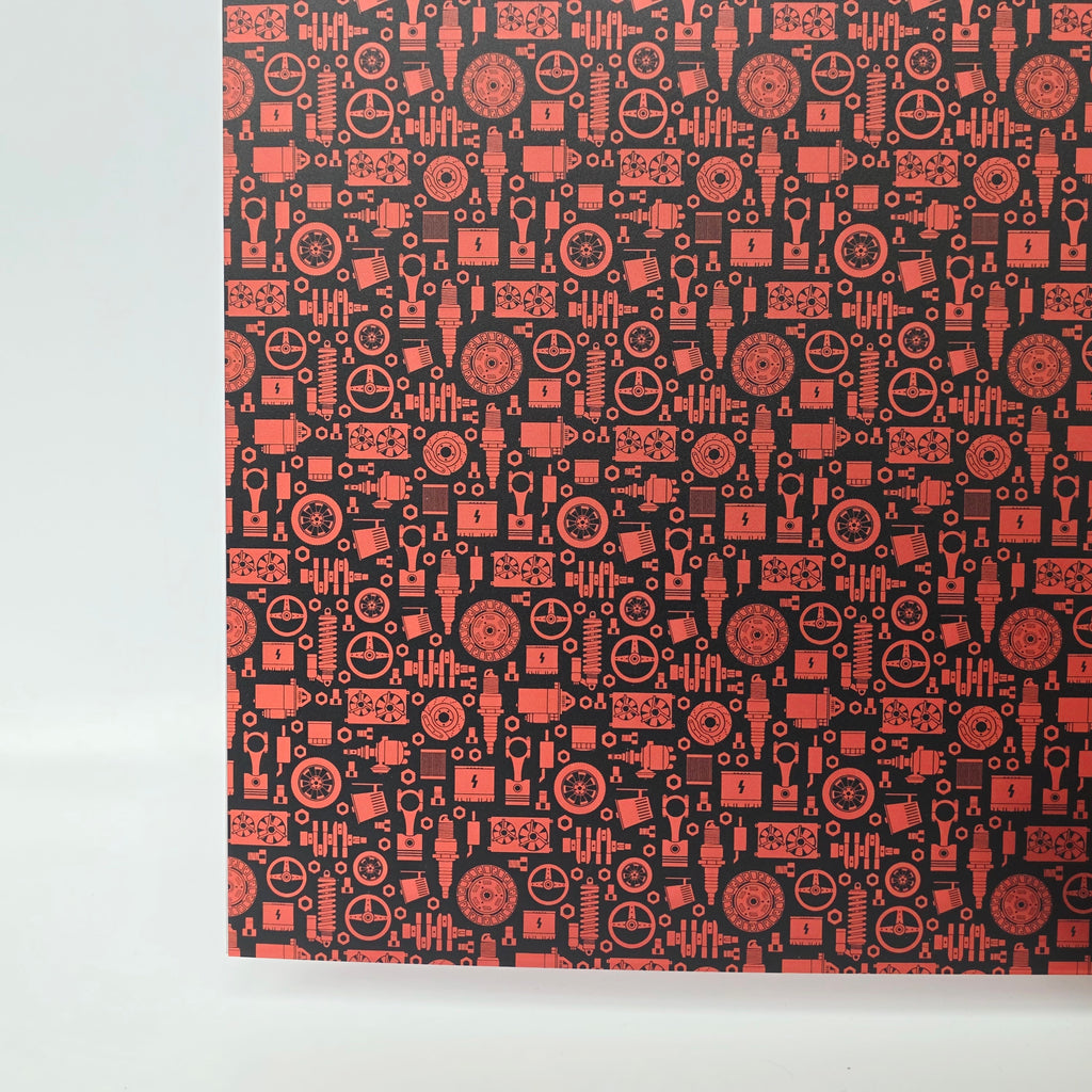 PatternPly® Transparent Red and Black Mechanic Parts product photo 2