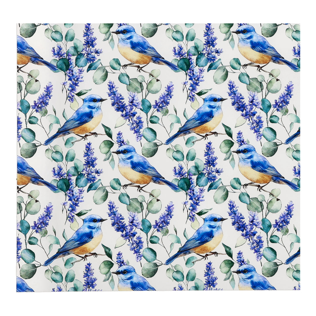 PatternPly® Transparent Bluebirds and Flowers